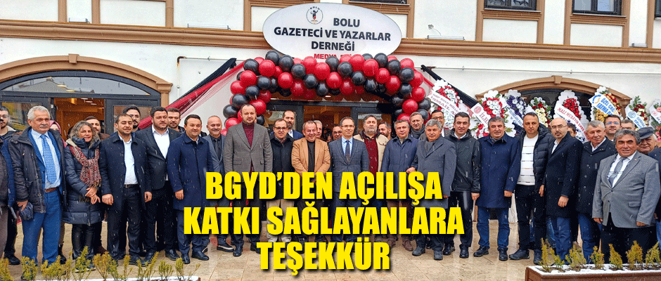 Bolu Gazeteci ve Yazarlar Derneği, Medya Evi açılışında katkı sağlayan isimlere teşekkür etti.